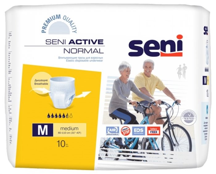 Впитывающие трусики для взрослых Seni Active Normal Medium (10 шт), Польша 32012 - фото 4862