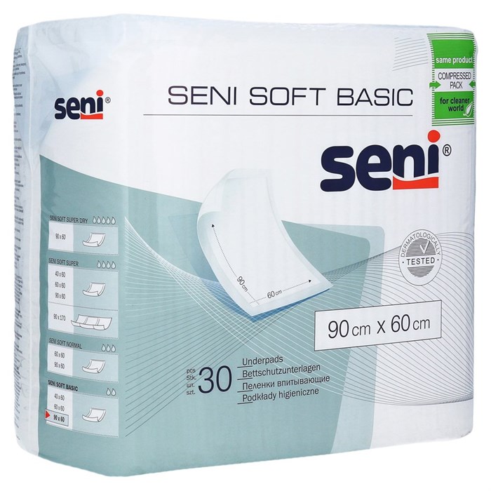 Пеленки впитывающие Seni Soft Basic 90х60 (30 шт.) РФ 33008 - фото 4869