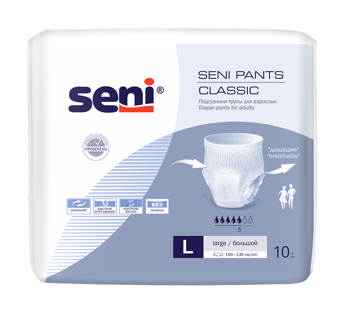 Трусы урологические Seni Pants Classic Large (10 шт.) 32022 - фото 4935