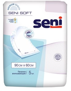 Пеленки впитывающие одноразовые Seni Soft 90x60 см, (5 шт.) РФ 33010