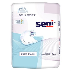 Пеленки впитывающие одноразовые Seni Soft 60x60 см, (5 шт.) РФ 33012