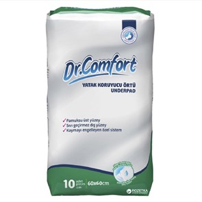 Пеленки впитывающие для взрослых Dr Comfort 60x60, 10 штук 33023